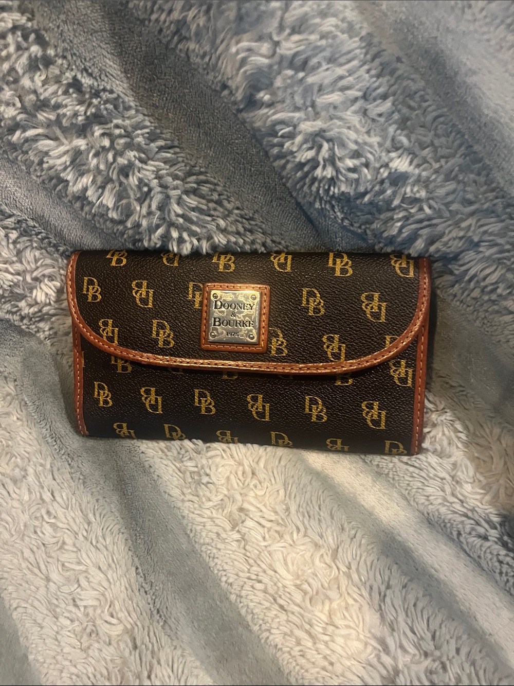 Dooney & Bourke Brown and Tan Signature Continental Wallet
